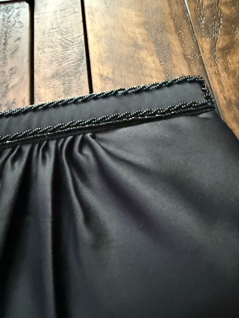 Classic Black Satin Tassel Clutch Zipper Bag Party Retro - Picture 2 of 5